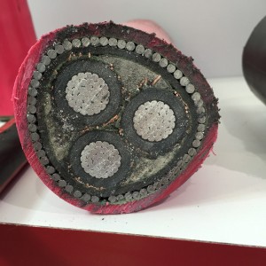 SANS 1339 XLPE izolovaný 6mm 3jádrový pancéřový kabel Swa pro jmenovitá napětí 3,8 / 6,6 KV až 19/33 KV
