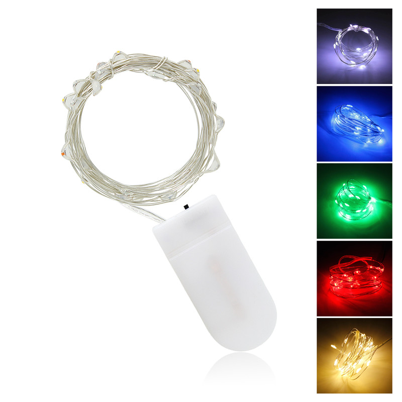 5M 3M 2M 1M LED měděný stříbrný drátová světla víla věnec pro nový rok vánoční dům svatební dekorace baterie
