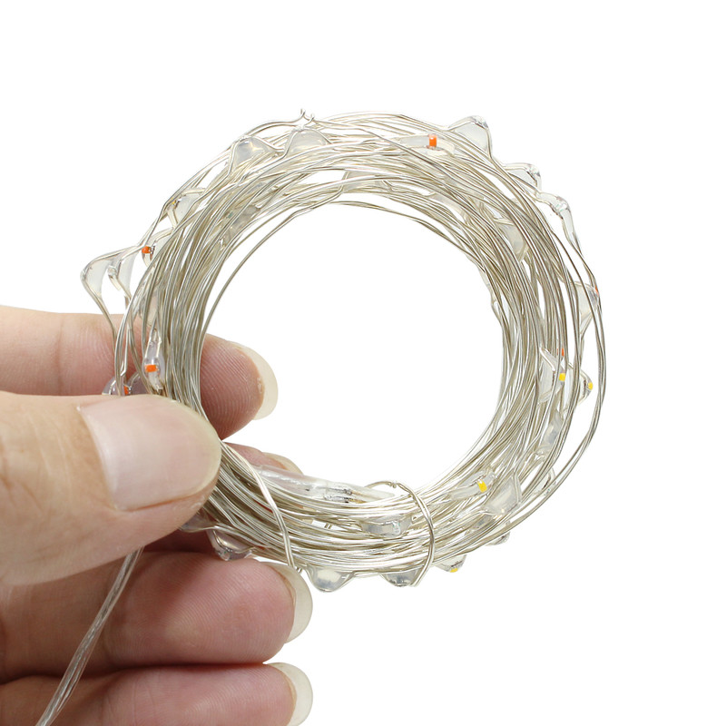 5M 3M 2M 1M LED měděný stříbrný drátová světla víla věnec pro nový rok vánoční dům svatební dekorace baterie