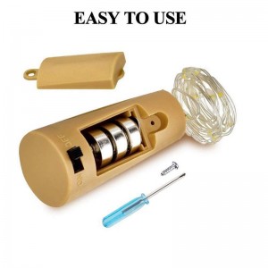 Hot výprodej korková světla pro láhev vína, víno láhev světla 6,5 ​​stop 20 LED víno korek řetězec světla pro sklo Mason Jar Fair