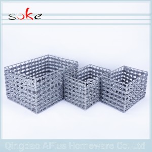 PE ratanový ruční šílený tkaný úložný koš