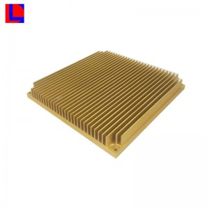 upravený stříbrný a žlutý eloxovaný hliníkový chladič / chladič