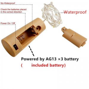 20 LED pásek na víno láhev lampa víla světla korek řetězec drátu 2M party svatba