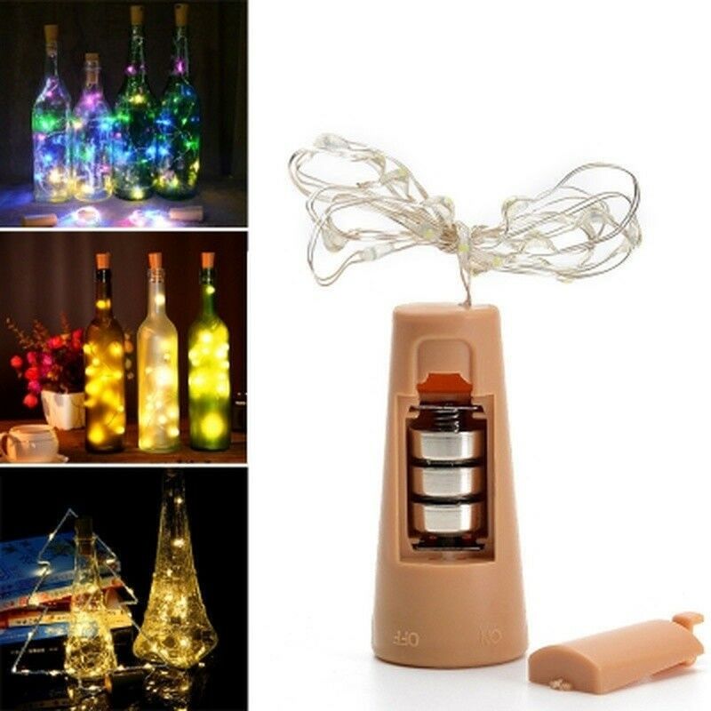 20 LED pásek na víno láhev lampa víla světla korek řetězec drátu 2M party svatba