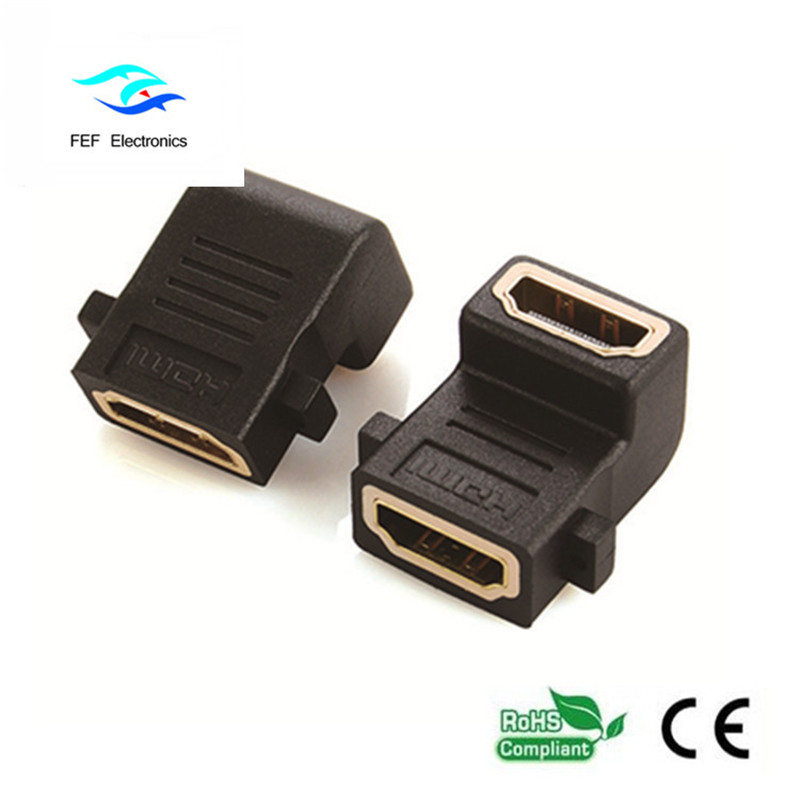 HDMI samice na HDMI samice adaptér 90 stupňový typ úhlu Kód: FEF-H-007