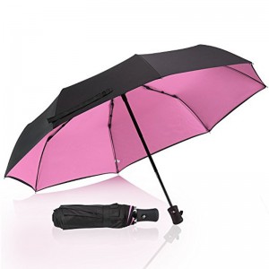 Black Coating anti UV Umbrella 3 Skládací automatický deštník