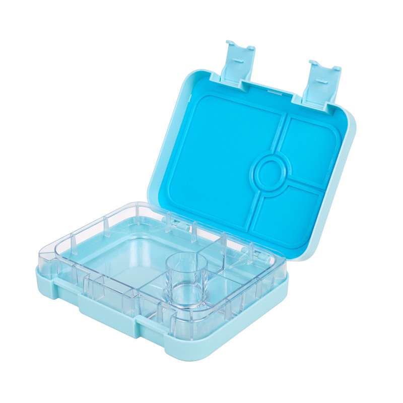 Leakproof Bento Lunch Box Container pro děti a dospělé, modrá barva, 4 kompartmety