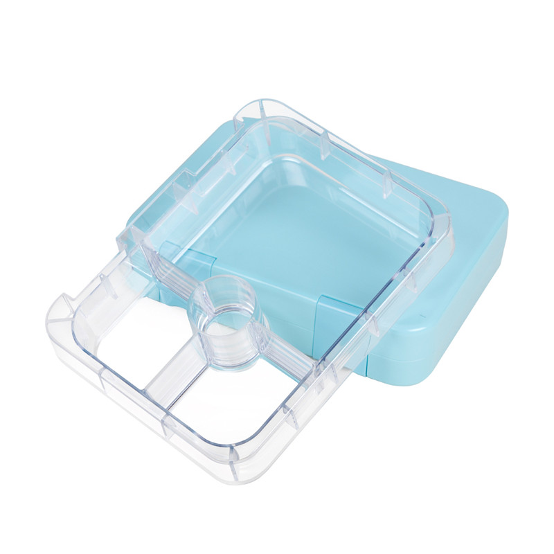 Leakproof Bento Lunch Box Container pro děti a dospělé, modrá barva, 4 kompartmety