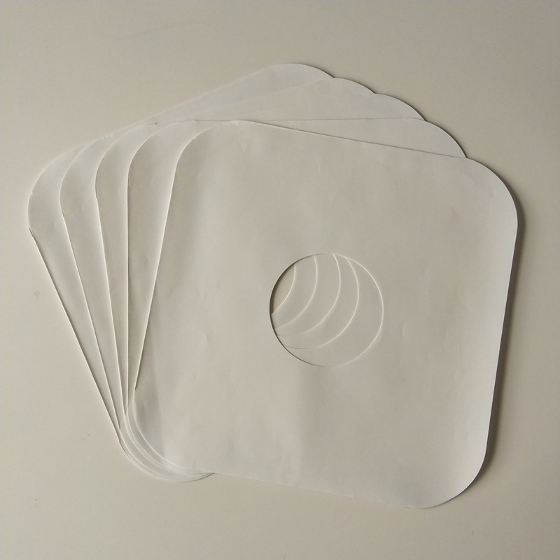 12 White Paper LP Record Sleeve 33 RPM kulaté rohy s otvorem