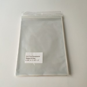 Křišťálově čirý 2mil poly uzavíratelný časopisový sáček
