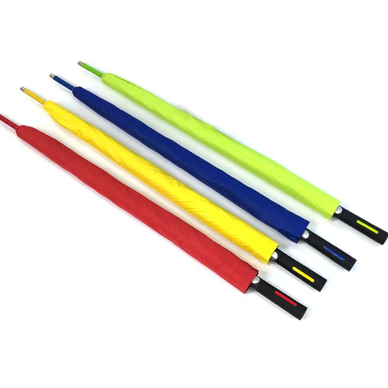 Zakázkový barevný laminátový rám dlouhý rukojeť přímý větru odolný golfový deštník