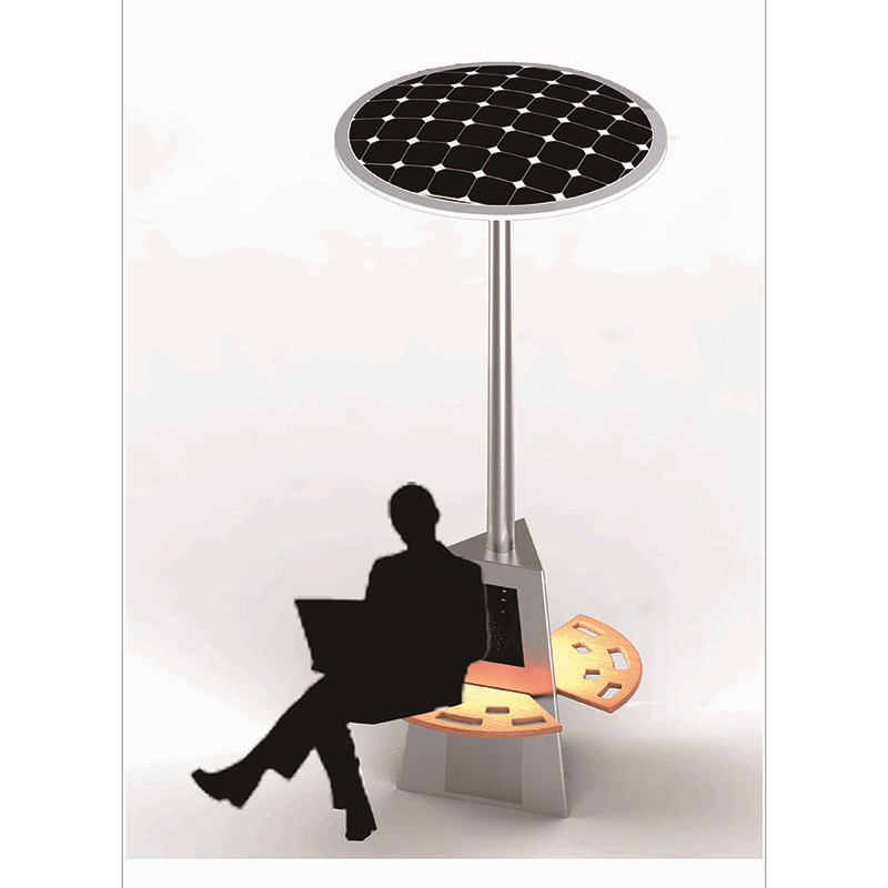Inteligentní solární lavice s LED osvětlením a USB nabíječkou pro telefony