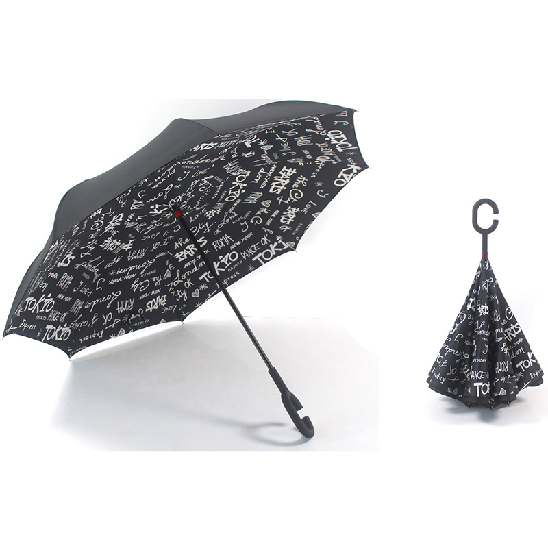 Velkoobchod skládací otevřený obrácený vzhůru nohama vlastní zadní zavřený obrácený deštník