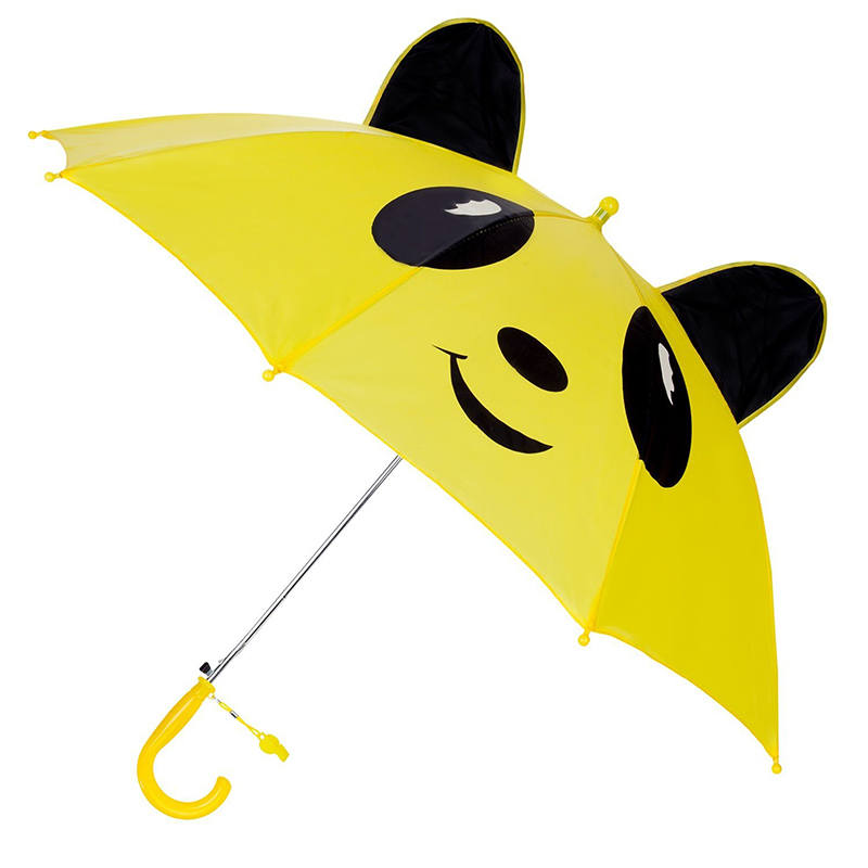 Velkoobchod deštník černá žlutá barva panda auto otevřené zvířecí deštník pro děti