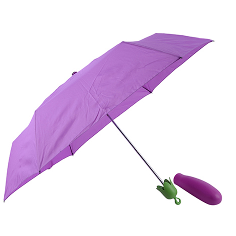 Čínský levný deštník Lilek malý 3 skládací zeleninový speciální deštník