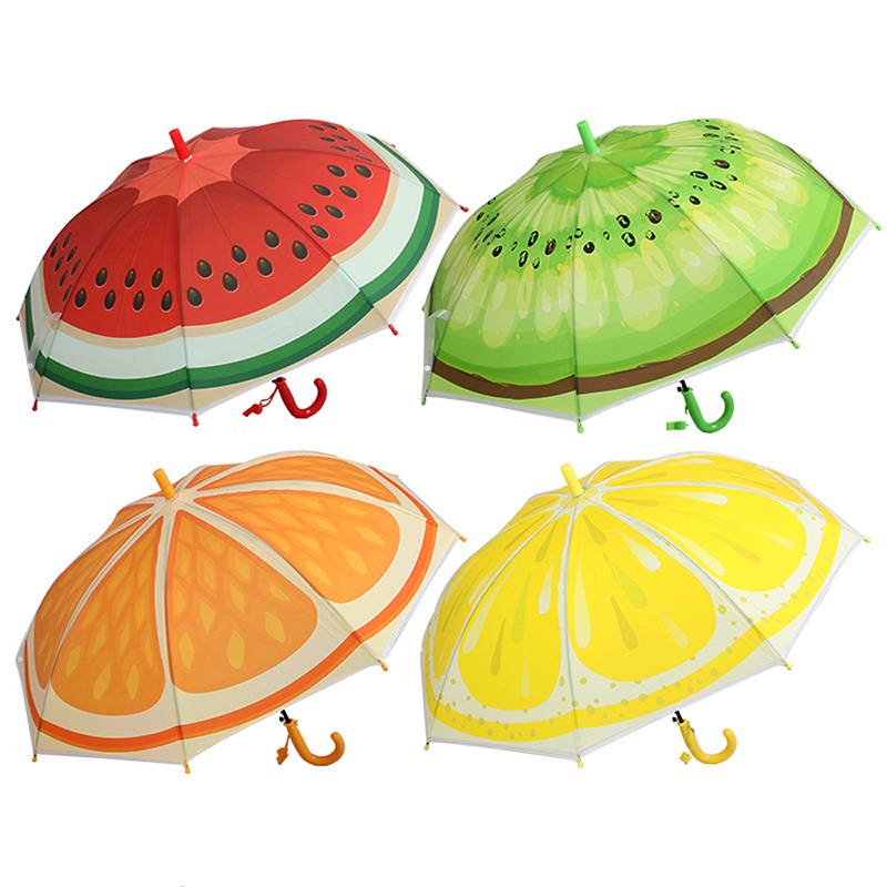 Ovoce Průhledný automatický POE materiál slunečník Roztomilý deštník pro děti