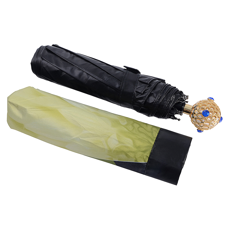 3-krát černý deštník s kovovým držadlem s potiskem loga
