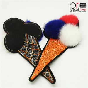 Kvalitní ručně šitý oboustranný náplast zmrzliny pom pom