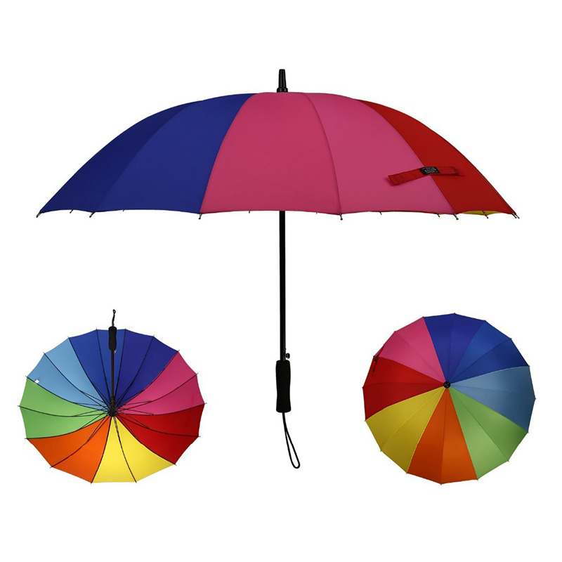 Velkoobchod s duhou zboží dárky pongee textilie 16K rovný automatický deštník deštník