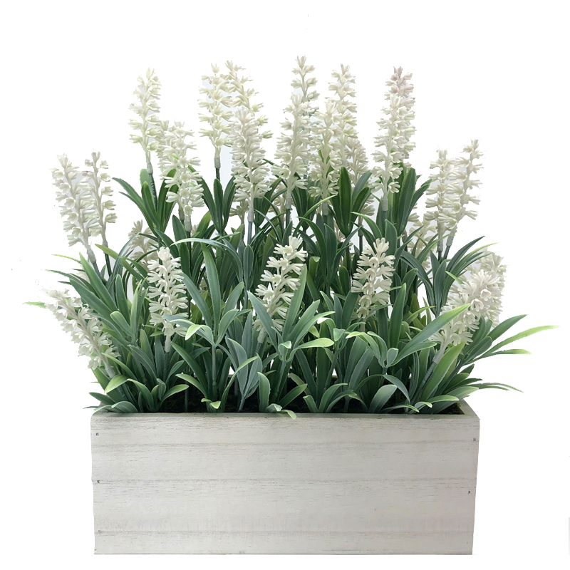 Umělé stolní dekorace dřevěná nádoba na rostliny Home Decor Lavender Flowers Uspořádání