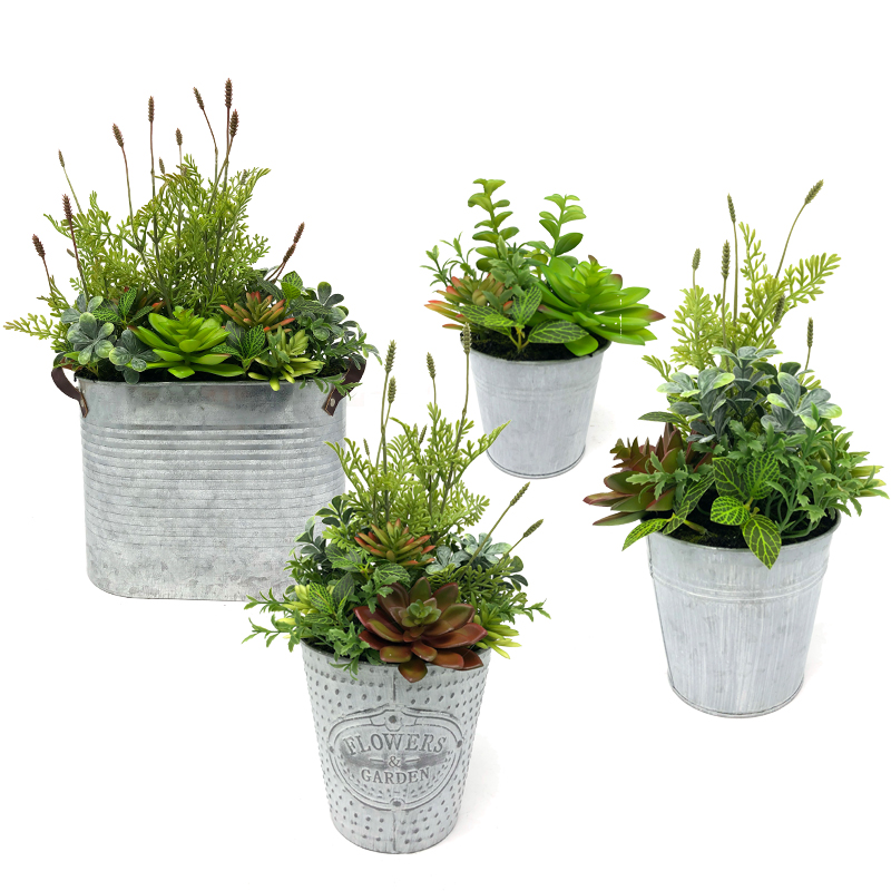 Moderní umělé sukulentní rostliny s hrnci stolní dekorativní dekorativní koule s vázy