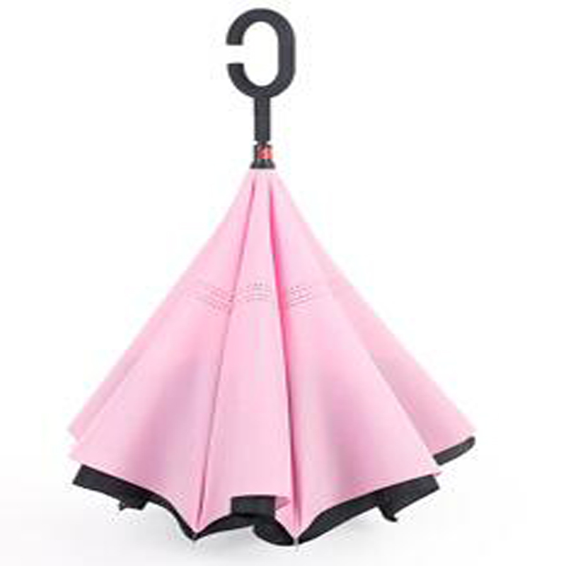 Deštník s obráceným obráceným deštníkem vzhůru nohama s designem Inside Out a rukojetí bez kapek ve tvaru C