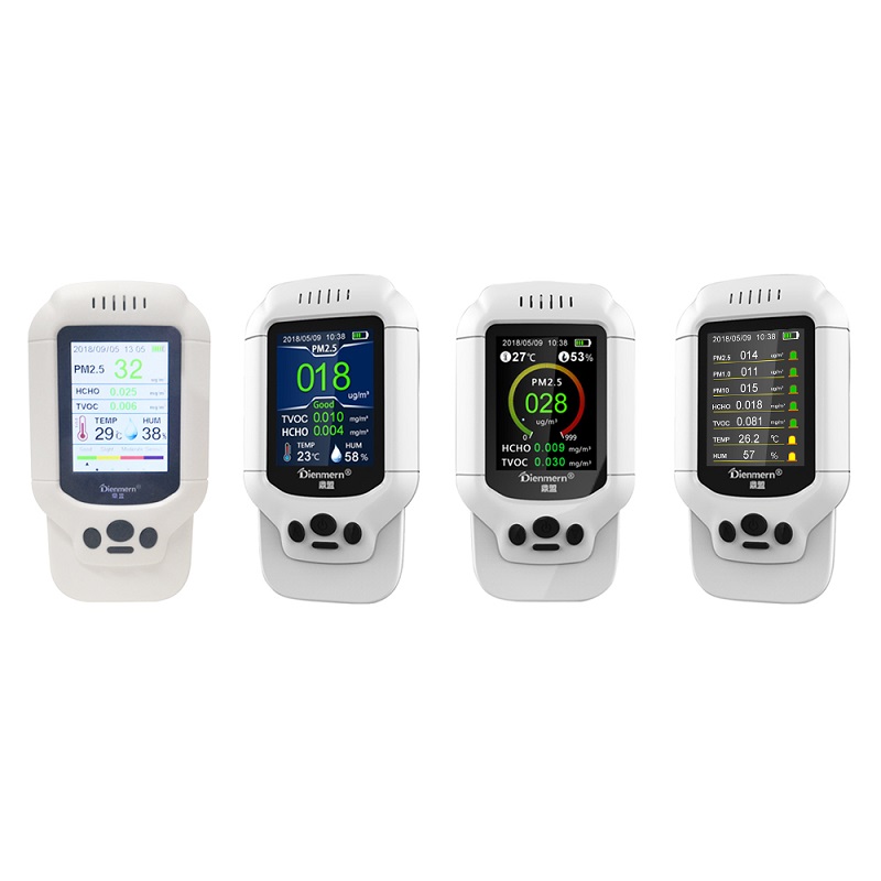 Dienmern DM502 Inteligentní laserový monitor kvality ovzduší AQI / HCHO / TVOC PM2.5 LCD digitální analyzátor formaldehydového detektoru, plynový analyzátor