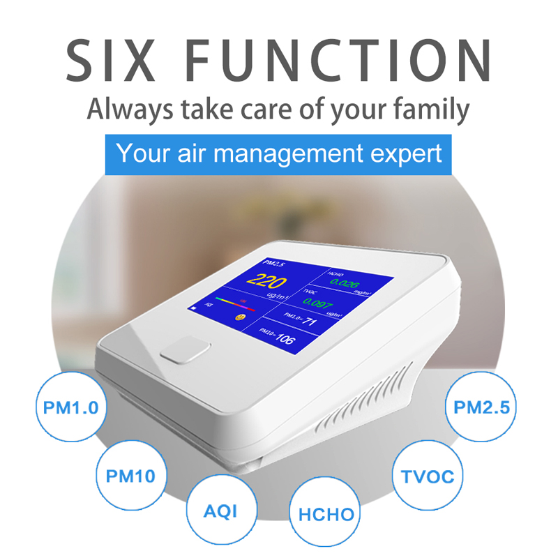 Dienmern DM103 Detektor kvality vzduchu pro PM2,5 + HCHO + TVOC + AQI + PM1.0 + PM10