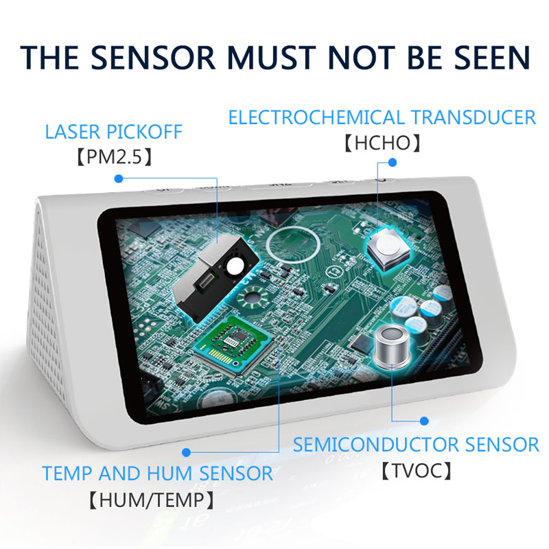 Multifunkční detektor vzduchu Dienmer Přenosný senzor plynu Inteligentní kalibrace PM2,5 PM10 PM1.0 HCHO Analyzátor kvality vzduchu Plynový analyzátor