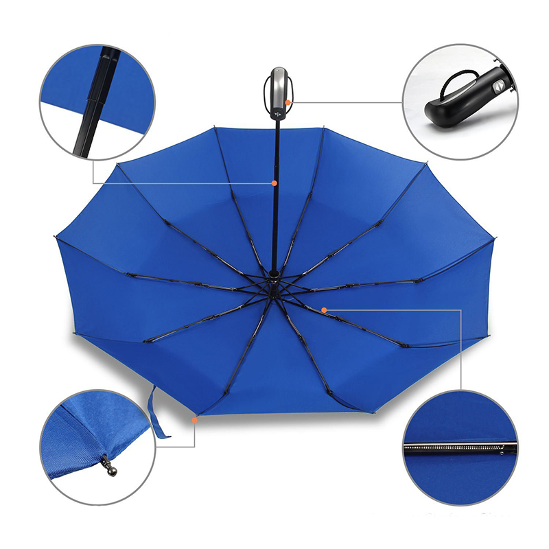10 žeber 3-násobný automatický otevřený a automatický deštník s deštníkem s vlastním potiskem
