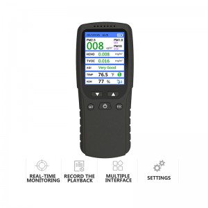 Dienmern nový horký PM2.5 detektor kvality vzduchu Tester Monitor Meter dobíjecí DM-106A Černý vzduchový decetor