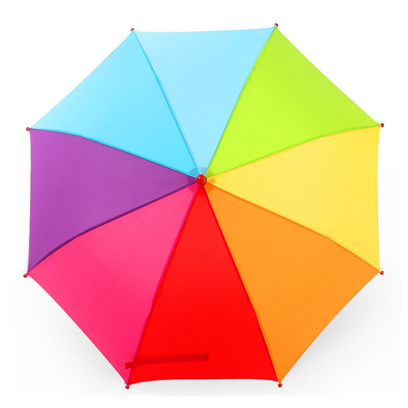 děti rovný deštník auto otevřená funkce duha tkanina barvitý