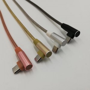 Kabel USB 2.0 Metal Tube Nabíjení kulatého hliníkového pouzdra Kabel USB pro micro USB, typ C, nabíjení a synchronizace blesku iPhone