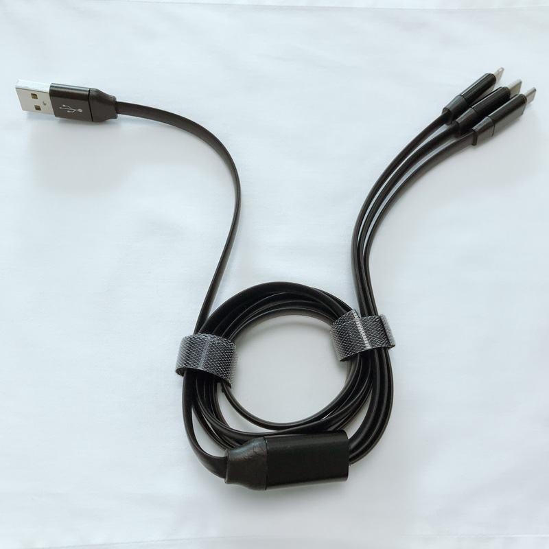 Kabel 3 V 1 TPE Nabíjení plochého hliníkového pouzdra USB 2.0 Micro k blesku Datový kabel micro USB typu C