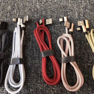 Pletený datový kabel Rychlé nabíjení kulatý hliníkový kryt USB kabel pro micro USB, typ C, nabíjení blesku iPhone a synchronizace