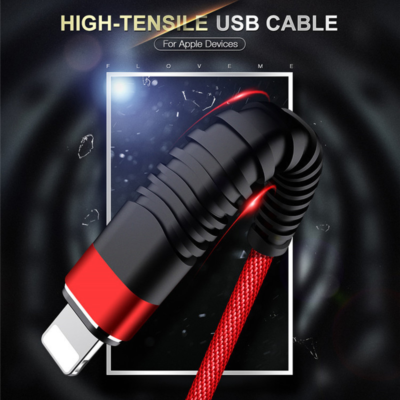 Opletené rychlé nabíjení kulaté hliníkové pouzdro Flex ohýbání Bezdrátový datový kabel USB pro micro USB, typ C, nabíjení a synchronizace blesku iPhone