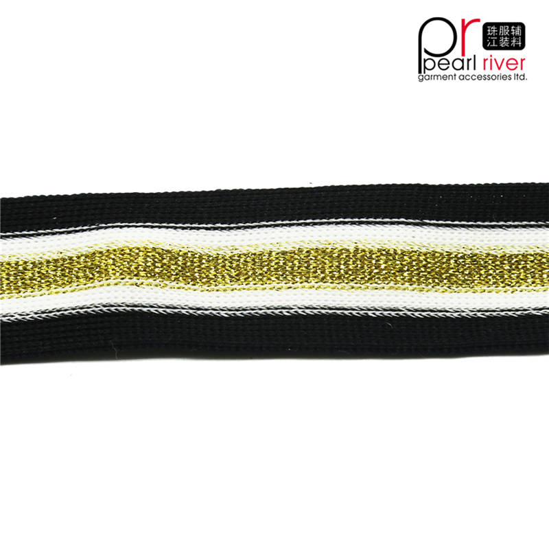 černá / žlutá / bílá páska se zlatým drátem vysoce kvalitní pásky