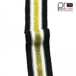 černá / žlutá / bílá páska se zlatým drátem vysoce kvalitní pásky