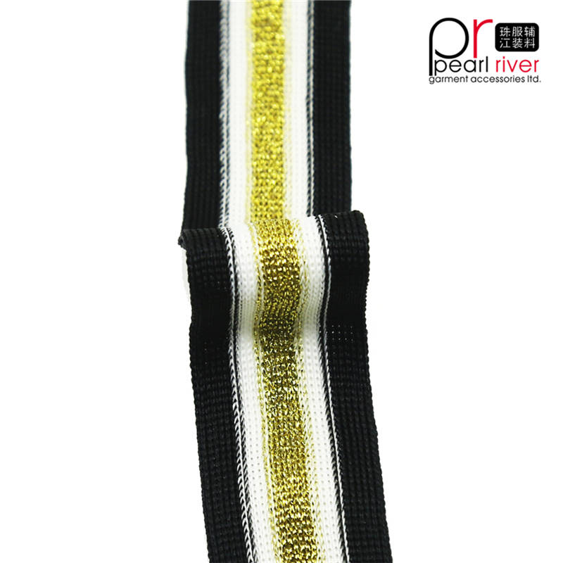 černá / žlutá / bílá páska se zlatým drátem vysoce kvalitní pásky
