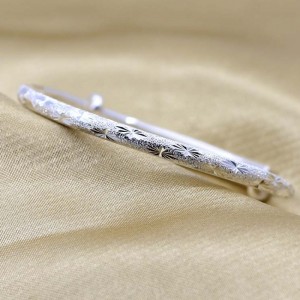 999 Stříbrný náramek Full Star Female Style Simple Round Tube Brinded Hand Náramek