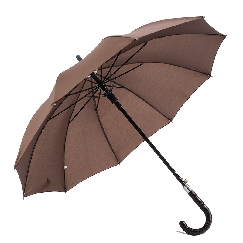 Venkovní vlastní logo 190T pongeee textilie kovový rám J tvar rukojeť auto otevřené pravidelné rovný deštník