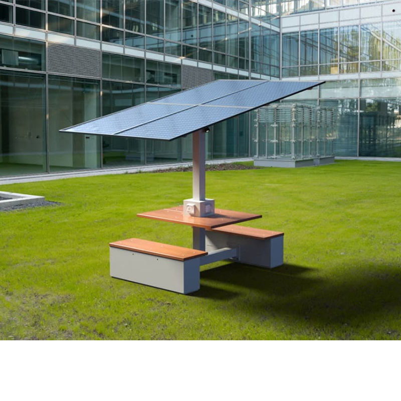Solární nabíjecí stůl Campus Pracovní stanice Udržitelná energetická produktivita