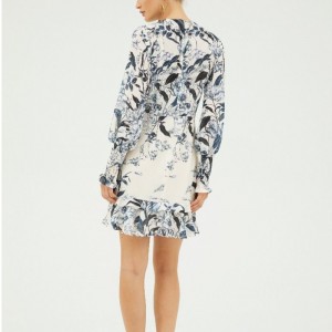 2022 vanilka s dlouhým rukávem mini tiskové šaty pro dámu