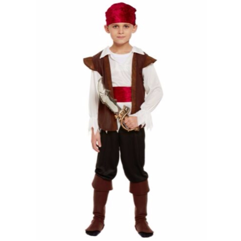 Děti pirát kostým chlapci karibské knihy týden den luxusní šaty oblečení halloween