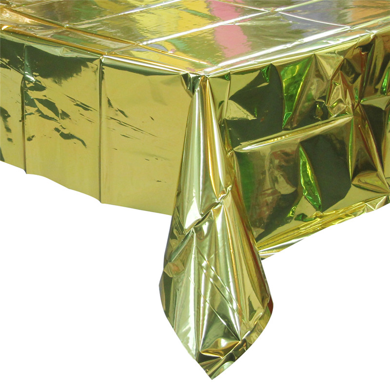 1.37x2.74M Champagne Gold Color Ubrus 3S Tloušťka Tablecover Fóliová Kovová Mat na stranu