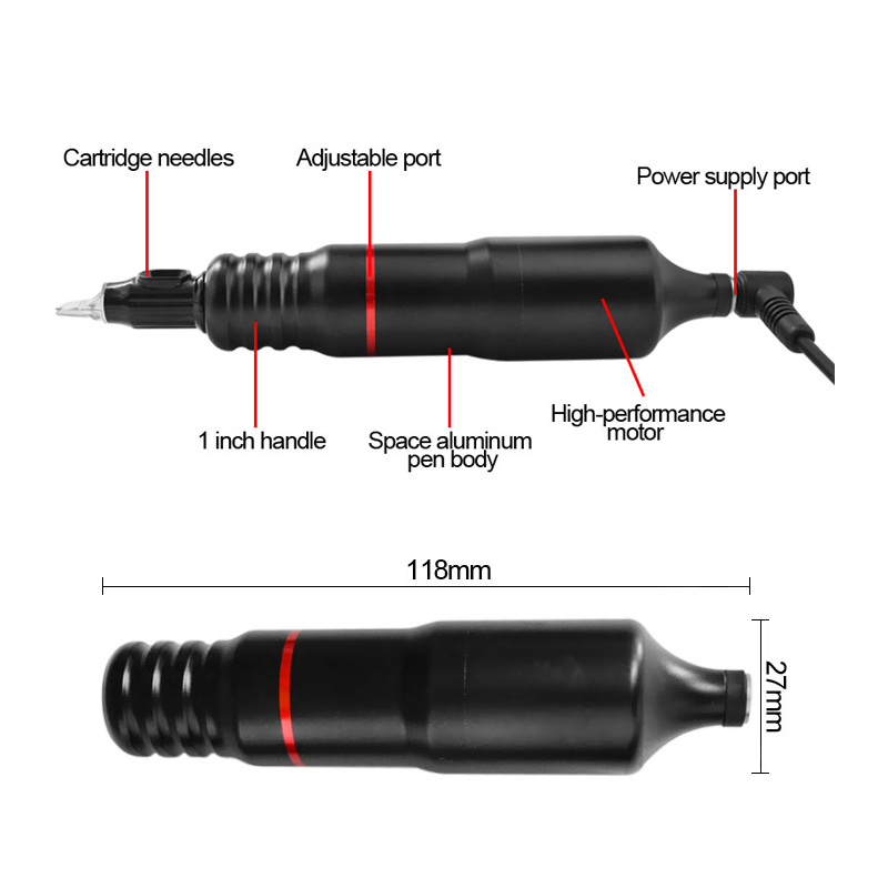 Makeup Tattoo Machine Pen Permanentní make-up na oční obočí Oční linky Mikrobladění Silná energie pro napájení pomocí tetovacích jehel