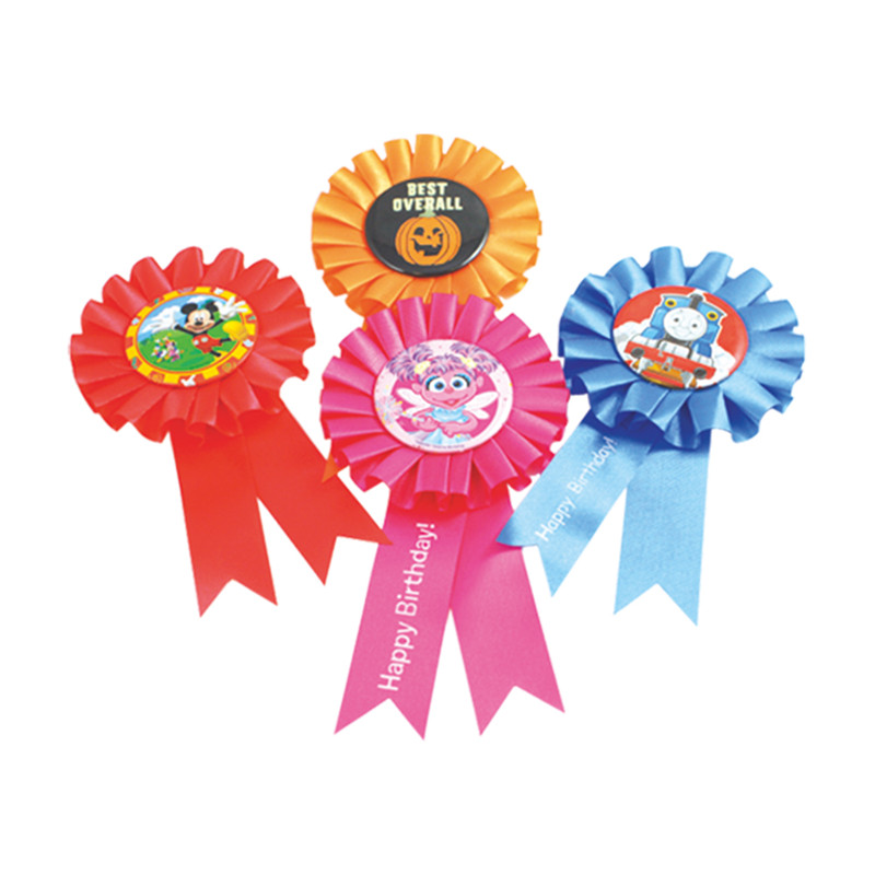 Ribbon Badge Mother day Birthday Party Use Pin Badge with safety pin