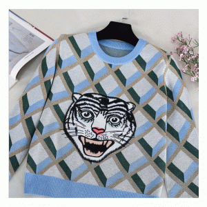 Novinka Tiger Head Jacquard Tops Dámský zimní svetrový svetr