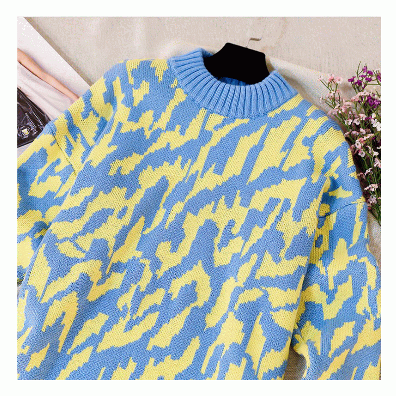 Plus velikost dlouhé tělo Angora vlna vlna Jacquard tlustý teplý pletený svetr šaty