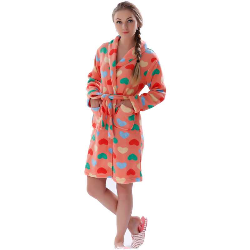 Ženy tištěné fleece Robe pro dospělé pyžamu